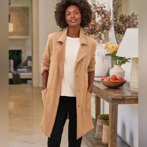 Frank & Eileen BELFAST Sweatshirt Coat, New, Camel Color $400MSRP